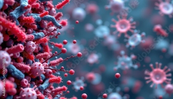 Fototapeta a close up of vibrant, microscopic coral polyps.