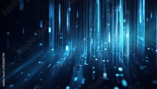 Fototapeta Digital abstract background featuring vibrant blue tones for tech-themed designs.