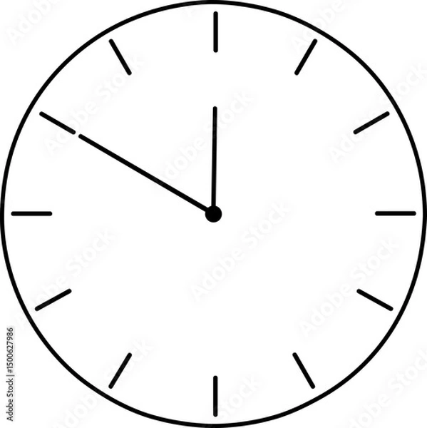 Fototapeta line art clock
