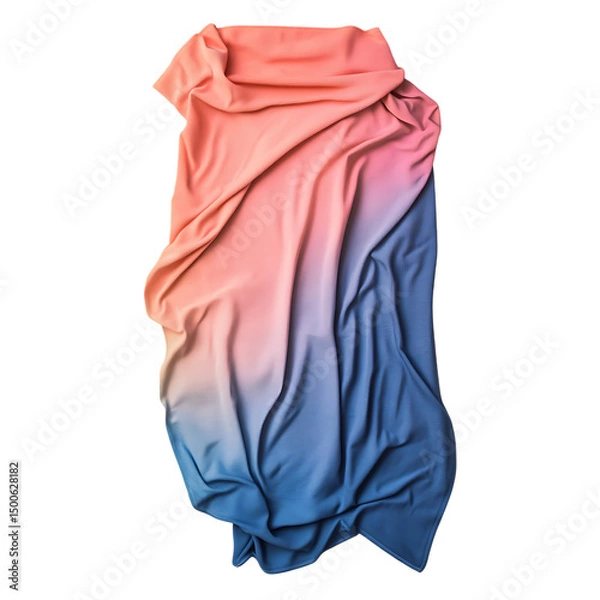 Fototapeta Modern Beach Towel with Large Gradient Transitions Isolated on Transparent Background