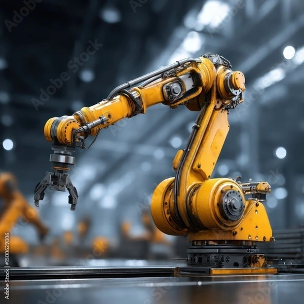 Obraz Cutting-edge robotics integrated into manufacturing to improve production accuracy and speed.