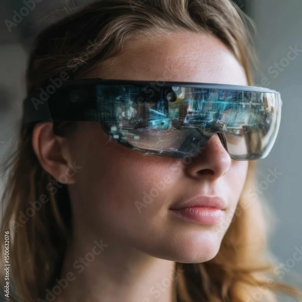 Obraz AR glasses providing immersive digital layers over reality, enhancing visual interaction.