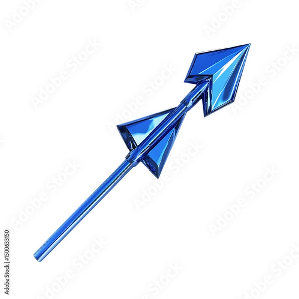 Fototapeta Bold Arrow with a Dynamic Sculpted Shape in Rich Sa Isolated on Transparent Background