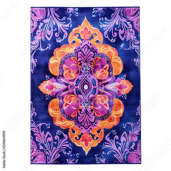 Fototapeta Luxurious Beach Towel with Large Ornate Decorative Isolated on Transparent Background