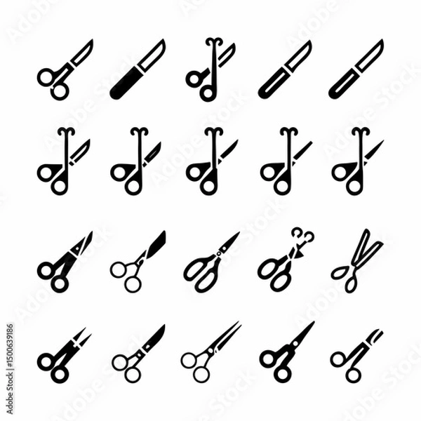 Obraz Design a bold, vector icon depicting common surgical instruments scalpel, forceps, and needle.  Prioritize a strong, easily scalable outline.