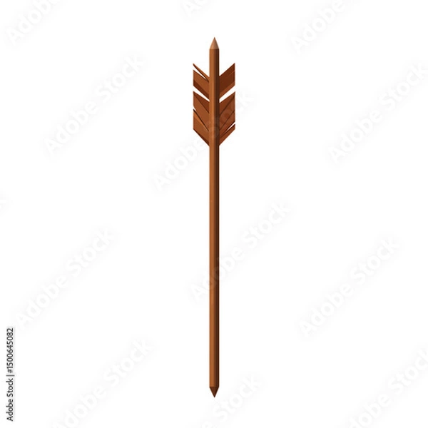 Fototapeta Bold Arrow with Distinctive Edges in Forest Brown Isolated on Transparent Background