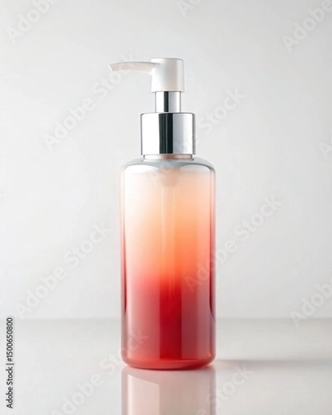 Fototapeta Elegant Amber Glass Pump Bottle for Lotion, Soap, or Shampoo