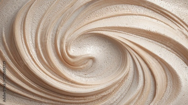 Fototapeta Beige swirls, creamy texture, smooth surface, abstract background, elegant design, ideal for beauty, cosmetics or spa concept