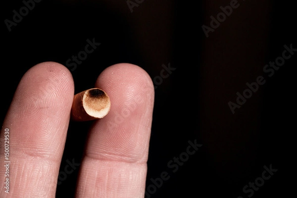 Obraz Burning cigarette with smoke and concept of cigarettes 
