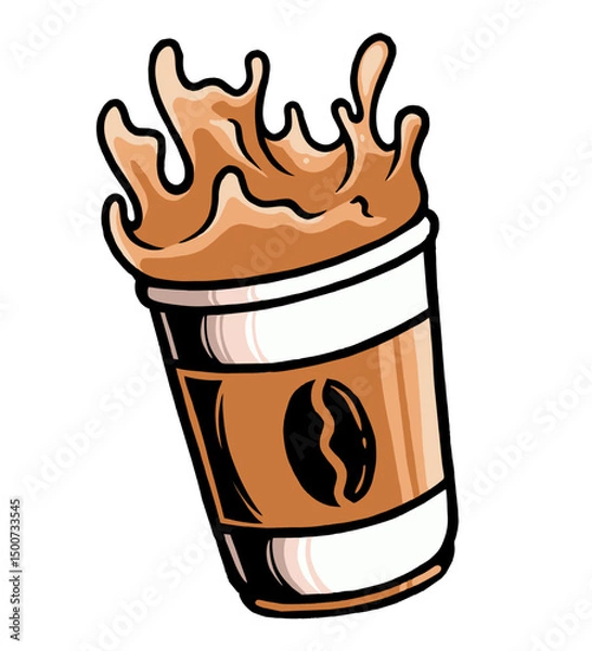 Fototapeta Coffee cup vector illustration