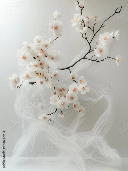 Fototapeta elegant ikebana arrangement, which is a traditional Japanese art form of flower arranging. 