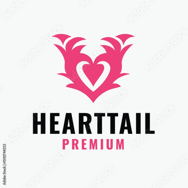 Fototapeta Elegant Heart Shape with Tail and Arrow Concept Logo