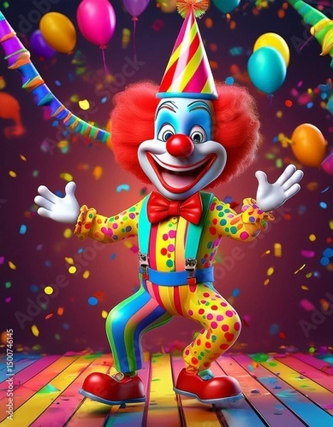 Obraz clown with balloons