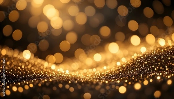 Fototapeta Abstract Gold Background with Glamour Bokeh and Luxury Light Effects