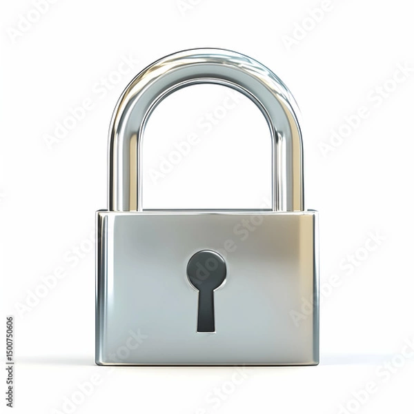 Fototapeta Chrome padlock security safe