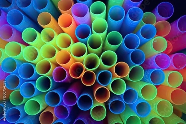 Obraz A Colorful Cluster of Drinking Straws