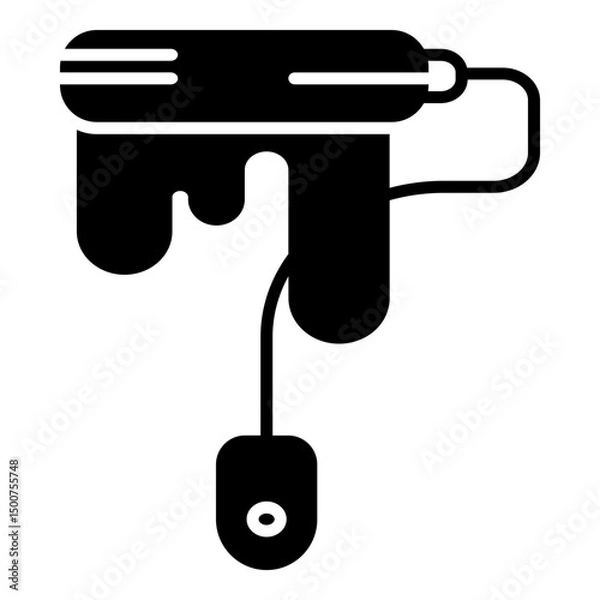 Obraz solid black illustration of a caulking gun with sealant oozing out.