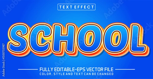 Fototapeta School font Text effect editable