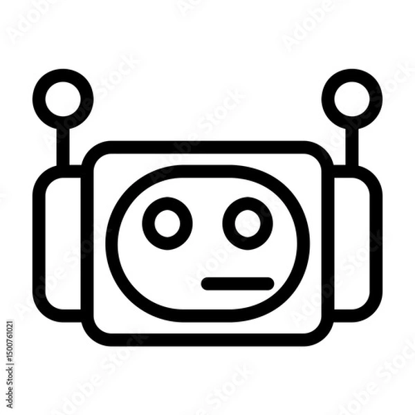 Obraz A collection of icons containing facial expressions that are formed into robot emojis, happy, sad, funny, silly and happy