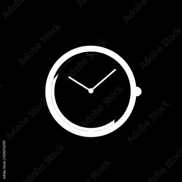 Obraz A minimalistic vector flat icon of a watch, designed with simplicity in mind, which can be integrated seamlessly into different design concepts.