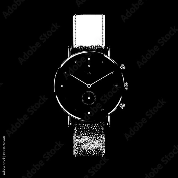 Obraz A watch - themed vector flat icon with a simple and minimalistic design, providing an elegant and straightforward visual for time - based designs.