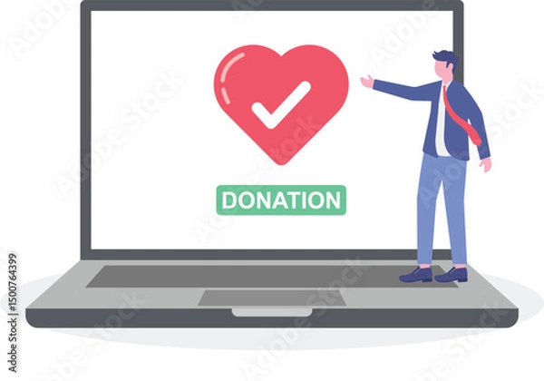 Fototapeta phone with donation mobile app. Person holding a smartphone to donate money support,

