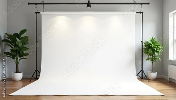 Obraz Pure white seamless backdrop, ideal for product photography, abstract, photo
