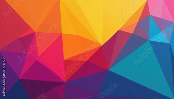 Obraz Geometric shapes, vibrant colors, modern style, decor, abstract, seamless