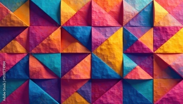 Obraz Abstract geometric shapes repeat in vibrant color scheme , simple, art, seamless