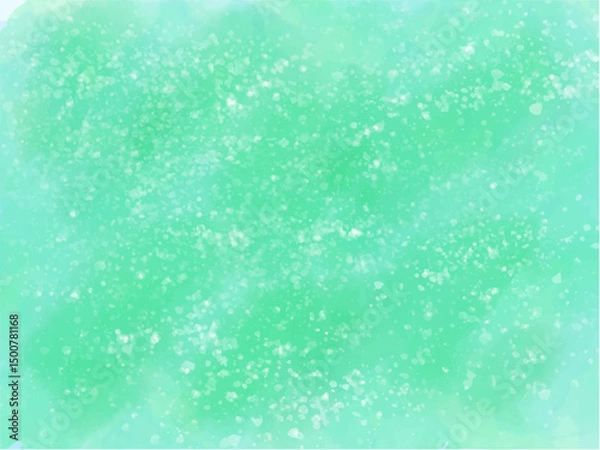 Obraz 新緑や水面のイメージの背景素材。水彩風テクスチャー。キラキラしたしぶき。スプラッシュ。
