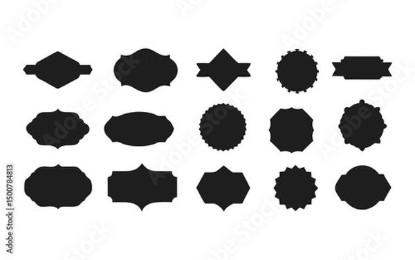 Fototapeta Set of Different type vintage label and badges shape collections. Vector illustration