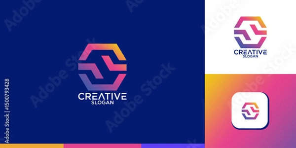 Fototapeta initial letter s abstract monogram logo vector design