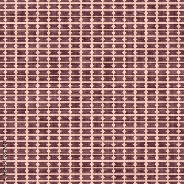 Fototapeta Seamless Geometric Striped Pattern with Diamonds on Linen Texture

