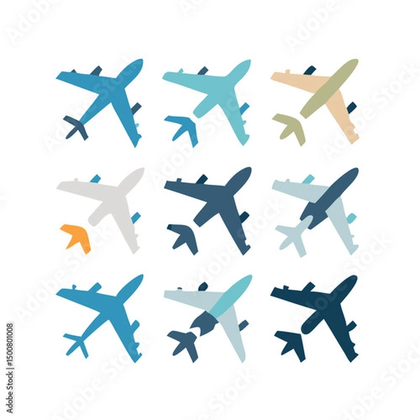 Obraz Illustration Vector graphic of plane icon. Fit for traffic, public, passenger etc. airplane icon.Illustration Vector graphic of Plane Formation icon template.gmail send icon airplane.icon a5 airplane.