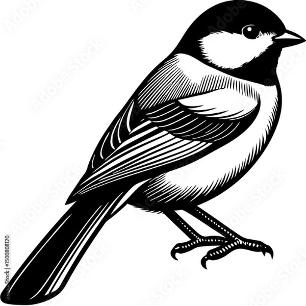 Fototapeta black and white bird