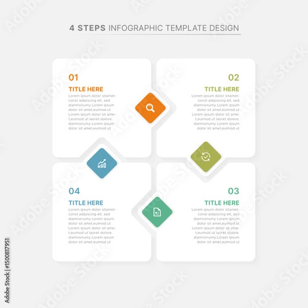 Fototapeta Business Infographic Design Template with 4 Options