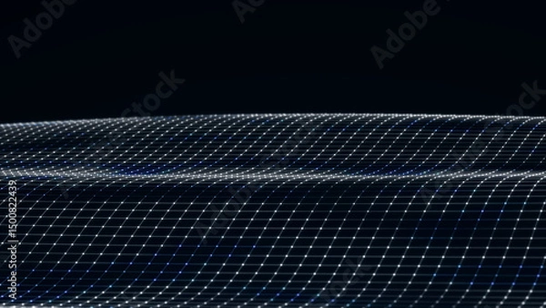 Obraz Sci-fi background. Digital wave with many particles. Big data visualization. Template for festive presentation. 3d