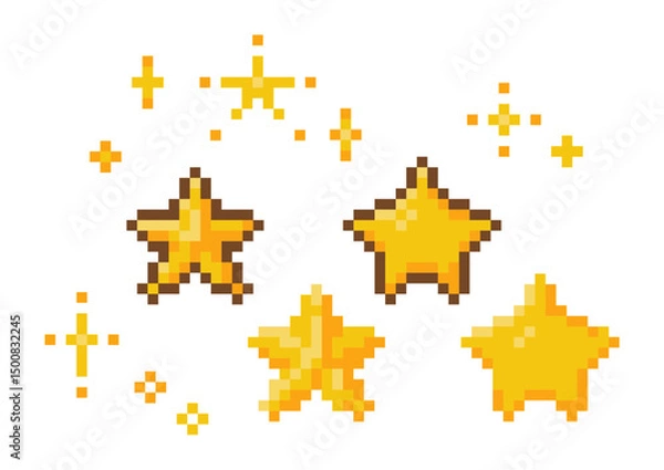 Obraz きらきら星のドット絵セット陰影有り