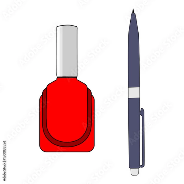 Fototapeta illustration of pen and eraser pen OR TIP-EX OR TIP-X