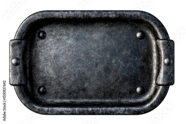 Obraz Dark gray metal plate with handles and rivets