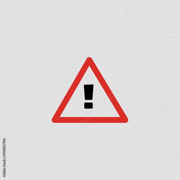 Fototapeta Warning sign icon logo flat vector design