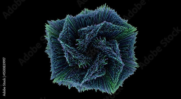 Fototapeta abstract 3d shape made of little needles