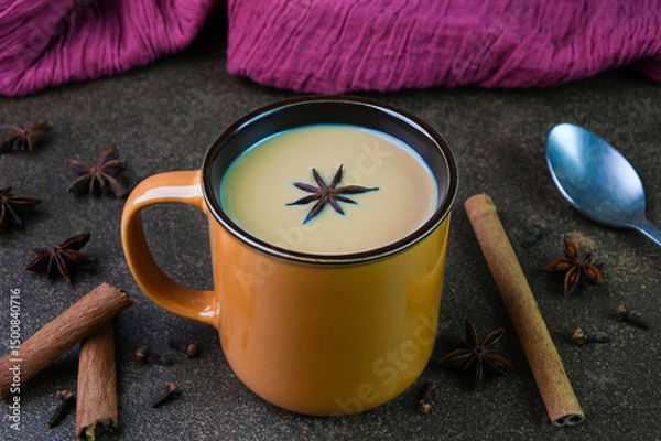Obraz Serving masala chai in a cup.