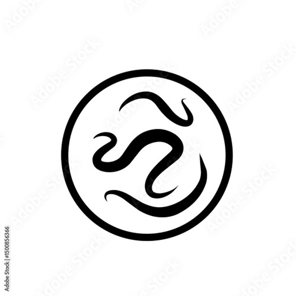 Fototapeta intestinal parasitic worm icon