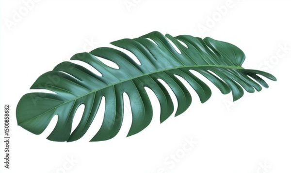 Fototapeta Tropical leaf isolated on white; design element