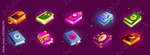 Fototapeta Vector set of magic books.