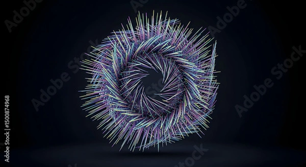 Fototapeta abstract 3d shape made of little needles
