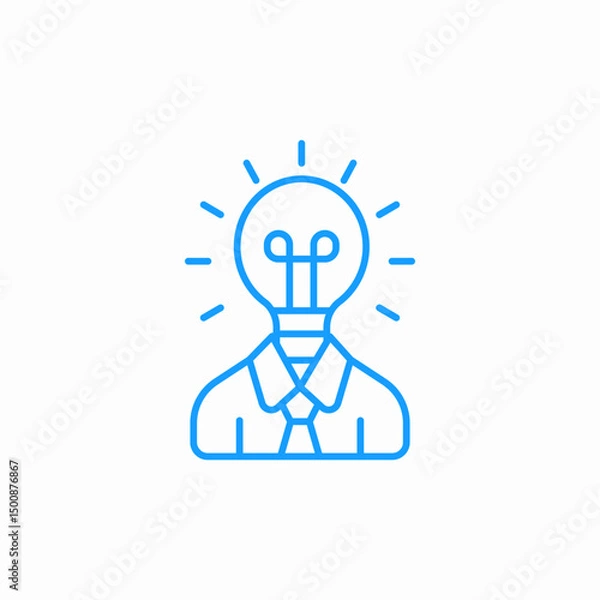 Obraz lightbulb head idea icon sign vector