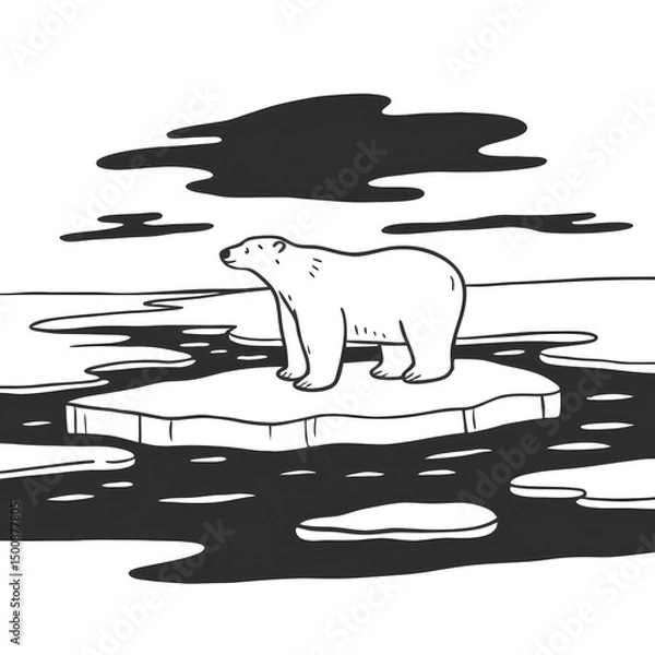 Obraz  polar bear with ice