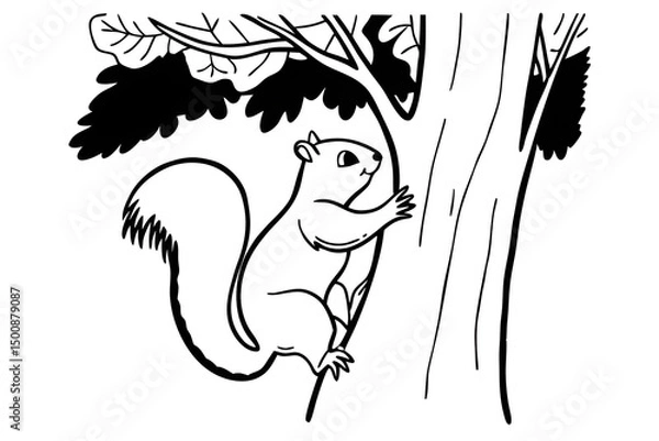 Obraz Squirrels Climbing on Trees